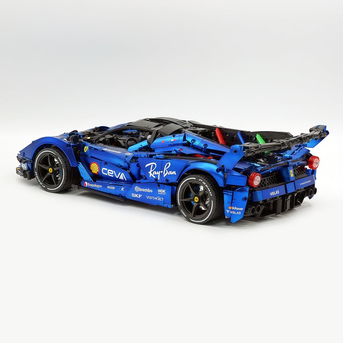 Trilumity Motorized Building Block Set: 1:8 The Ultimate Italian Hybrid Hypercar Evo | Matte Sapphire Blue Custom Edition (4058Piece)