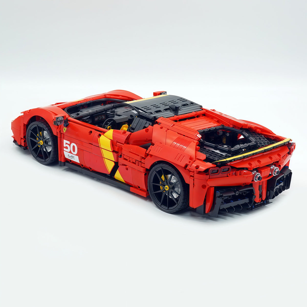 Trilumity Building Block Set: 1:8 Ferrari Sf90 Hypercar | Mechanical Linkage Version (3797-Piece)