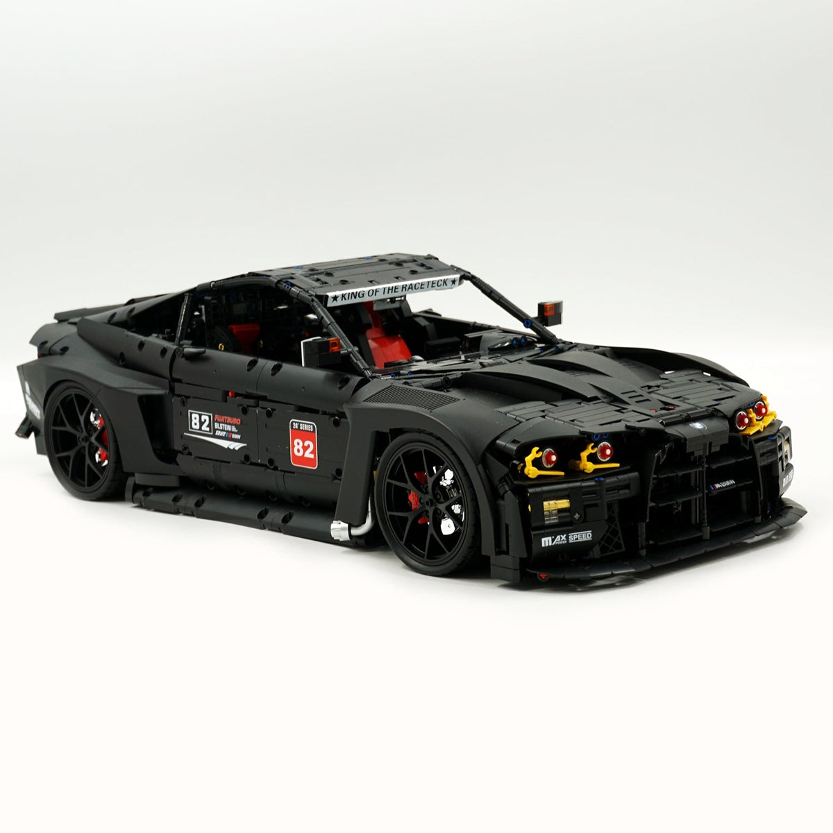 Trilumity Building Block Set: 1: 8 BMW M4 GT3 Building Set, Custom Barrel Matte Black Paint, The Ultimate Collectible (4556Piece)