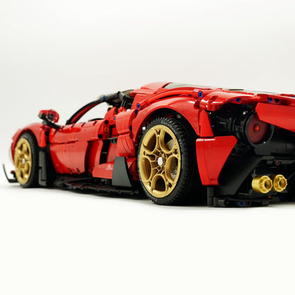 Trilumity Alfa Romeo 33 Stradale Supercar, Pearlescent Red Paint Customized Version Building Block Set, 1:8 Scale, Remote Control, 3,861-Piece