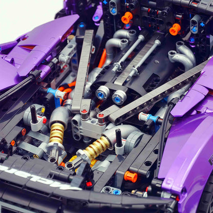 Trilumity Motorized Building Block Set: 1:8 The Ultimate British Woking Hypercar | Pearlescent Purple Custom Edition | Shipped in Original Gift Box