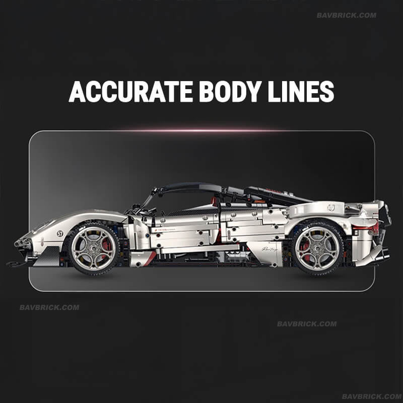Trilumity Building Block Set: 1:8 The Ultimate Pagani Utopia Supercar | Limited Edition Champagne Gold V12 Italian Exotic (3314Piece)