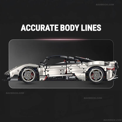 Trilumity Building Block Set: 1:8 The Ultimate Pagani Utopia Supercar | Limited Edition Champagne Gold V12 Italian Exotic (3314Piece)