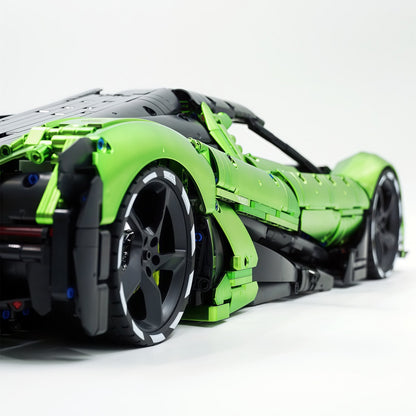 Trilumity Building Block Set: 1:8 Devel sixteen V16 | Neon Green Custom Edition | Officially licensed (4016Piece)