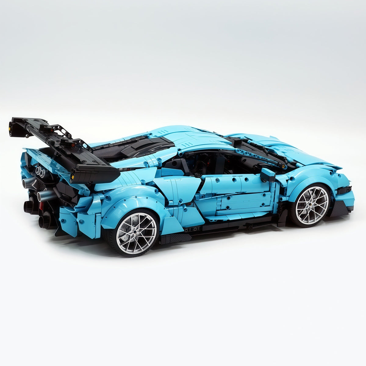 Trilumity Building Block Set: 1:8 Italian Bull | Full-Function RC Sant'Agata Supercar | Uv Sky Blue Custom Edition (3601-Piece)