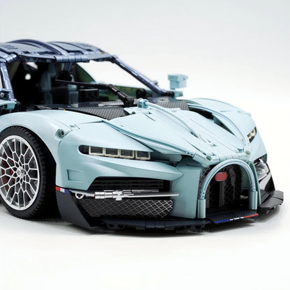 Trilumity Motorized Building Block Set: 1:8 French Hybrid V16 Hypercar | A Precision Blue Beast | Ultimate Collector's Item (3719-Piece)