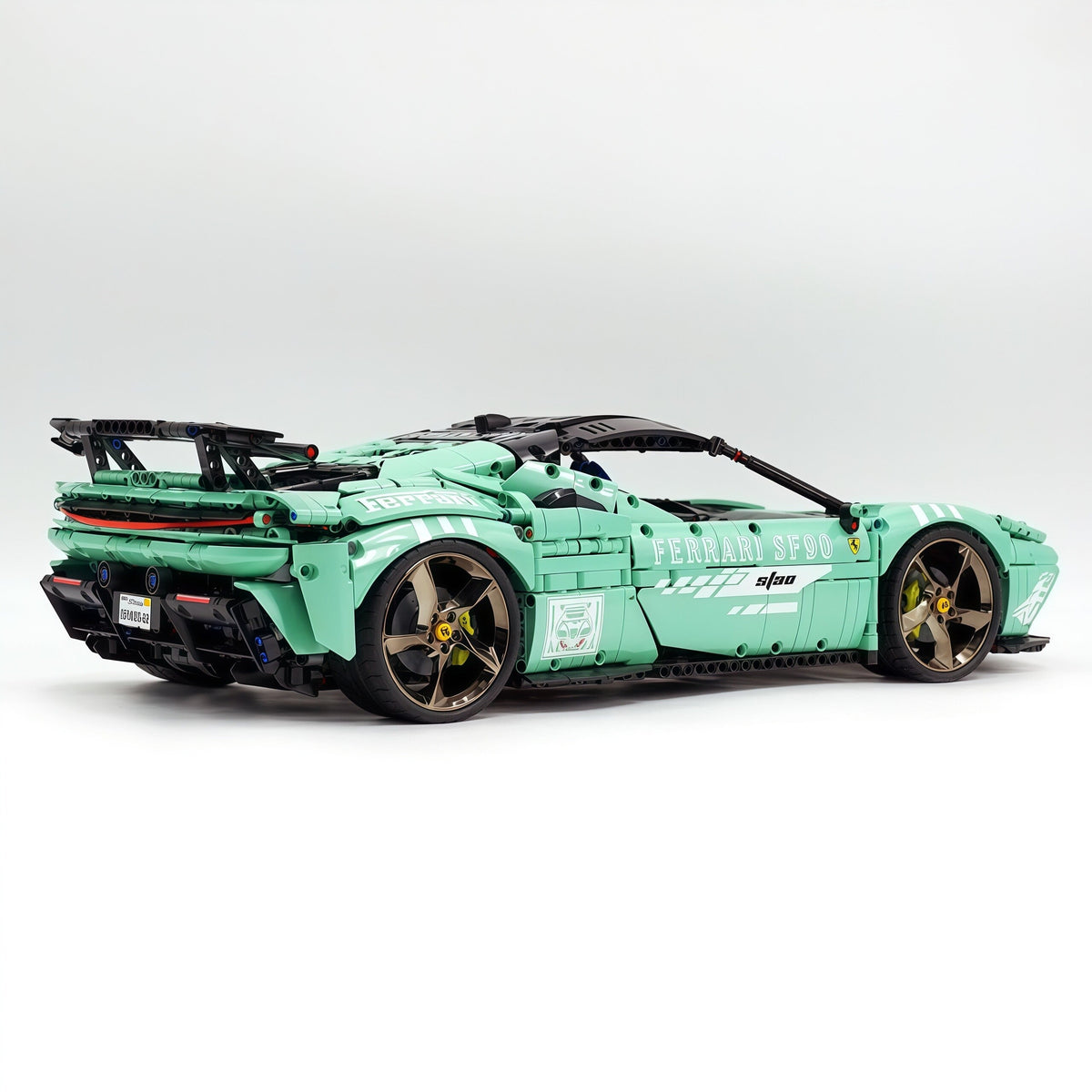 Trilumity Motorized Building Block Set: 1:8 Xx Track Hybrid Baked Enamel Mint Green Limited Color, The Ultimate Supercar, More Than 12 Features