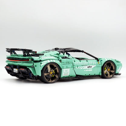 Trilumity Motorized Building Block Set: 1:8 Xx Track Hybrid Baked Enamel Mint Green Limited Color, The Ultimate Supercar, More Than 12 Features