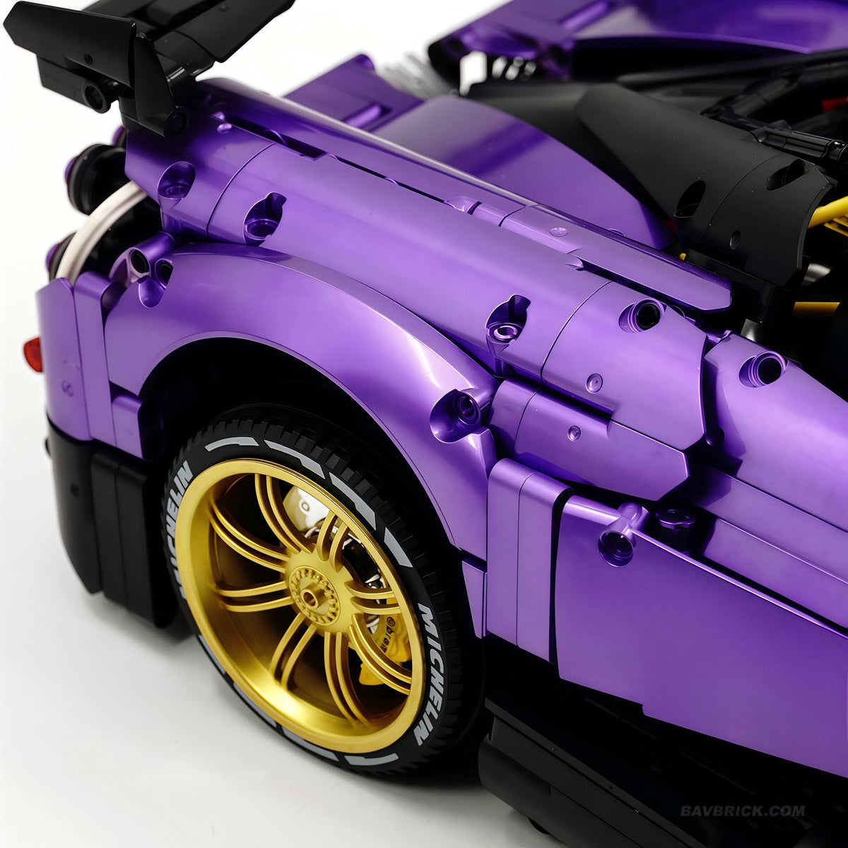 Trilumity Building Block Set: 1: 8 Pagani Huayra Bc Violet Paint finish Customized Ultimate Edition (4708-Piece)