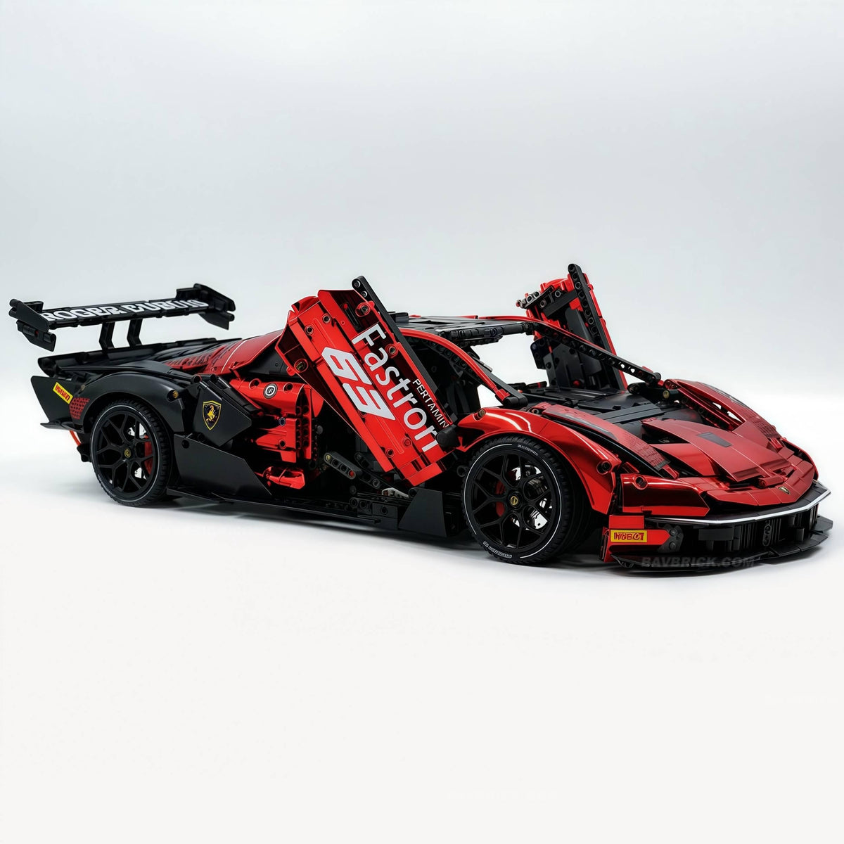 Trilumity Building Block Set: 1: 8 The Ultimate Italian Track-Only V12 Hypercar, Mirror Red Plated Limited Edition (4100+Piece)
