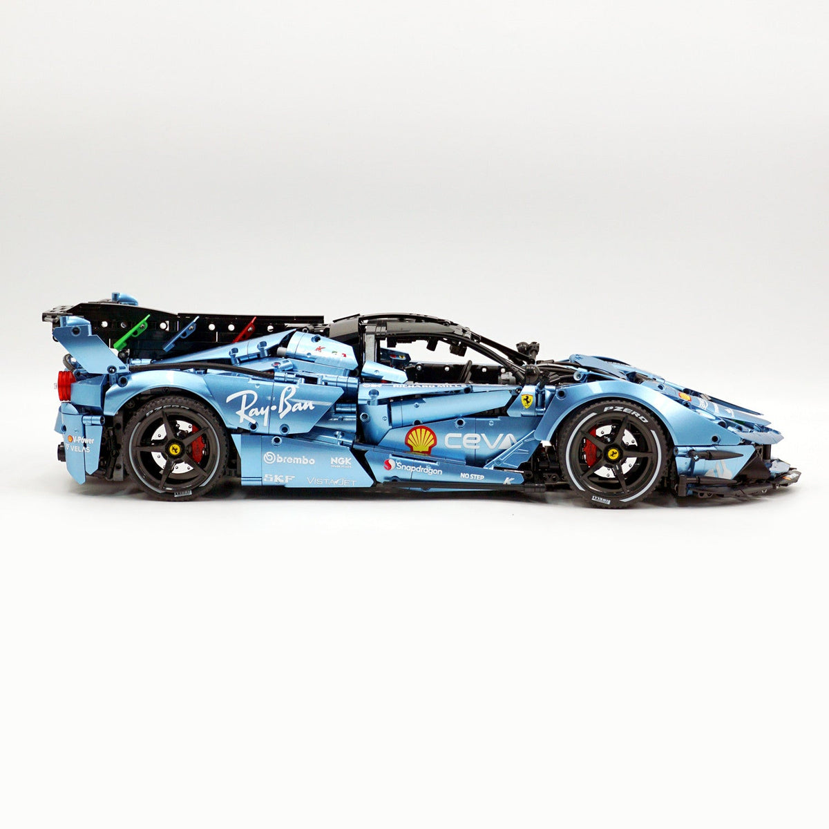 Trilumity Motorized Building Block Set: 1:8 The Ultimate Italian Hybrid Hypercar Evo | Customized Electroplating Tiffany Blue Italian Exotic