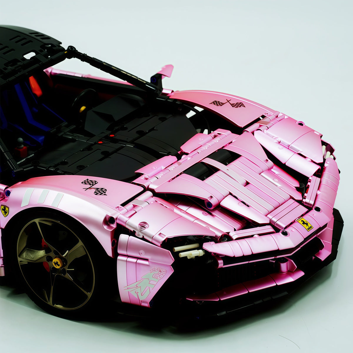 Trilumity Motorized Building Block Set: 1:8 Xx Track Hybrid Pink Plating Limited Color, The Ultimate Supercar, More Than 12 Features