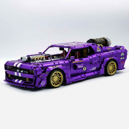 Trilumity Motorized Building Block Set: 1: 8 Dodge Challenger, Pearlescent Purple Paint Customized Version (3751-Piece)