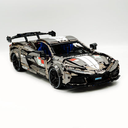 Trilumity Building Block Set: 1: 8 Corvette C8 Supercar Building Sets, Mirror electroplating Customized Edition (3788-Piece)