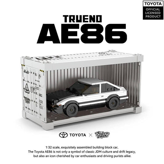 Trilumity Building Block Set: 1: 24 Toyota Ae86 with Container Display Case (327-Piece)