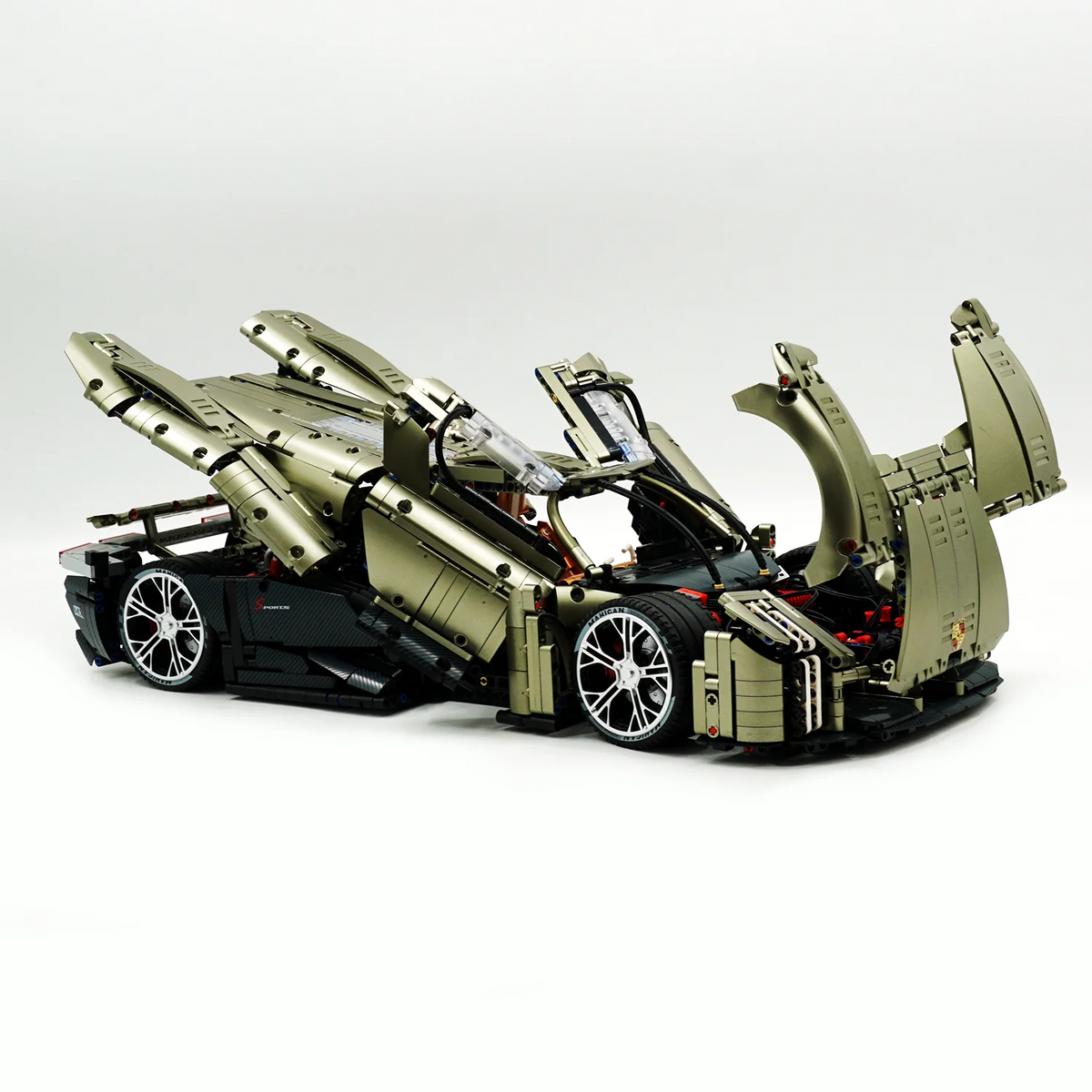 Trilumity Motorized Building Block Set: 1: 8 Porsche Mission X Supercar Building Sets with Remote Control, Electric lift tail, Electric Lifting
