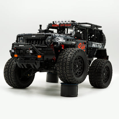 Trilumity Jeep Wrangler Off-Road Electroplating Black Limited Edition Building Block Set, 1:6 Scale, Remote Control, 2,121-Piece