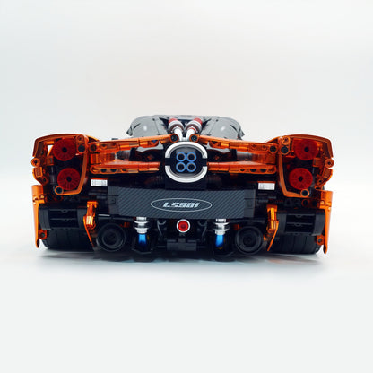 Trilumity Building Block Set: 1:8 The Ultimate Pagani Utopia Supercar | Customized Orange Gold V12 Italian Exotic (3314Piece)