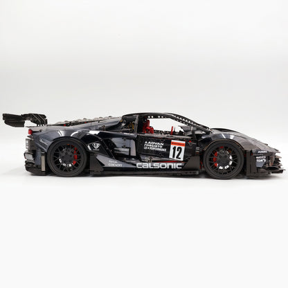 Trilumity Building Block Set: 1:8 Lamborghini Aventador Svj Lbwk | Electroplated Black Custom Bull Widebody Supercar