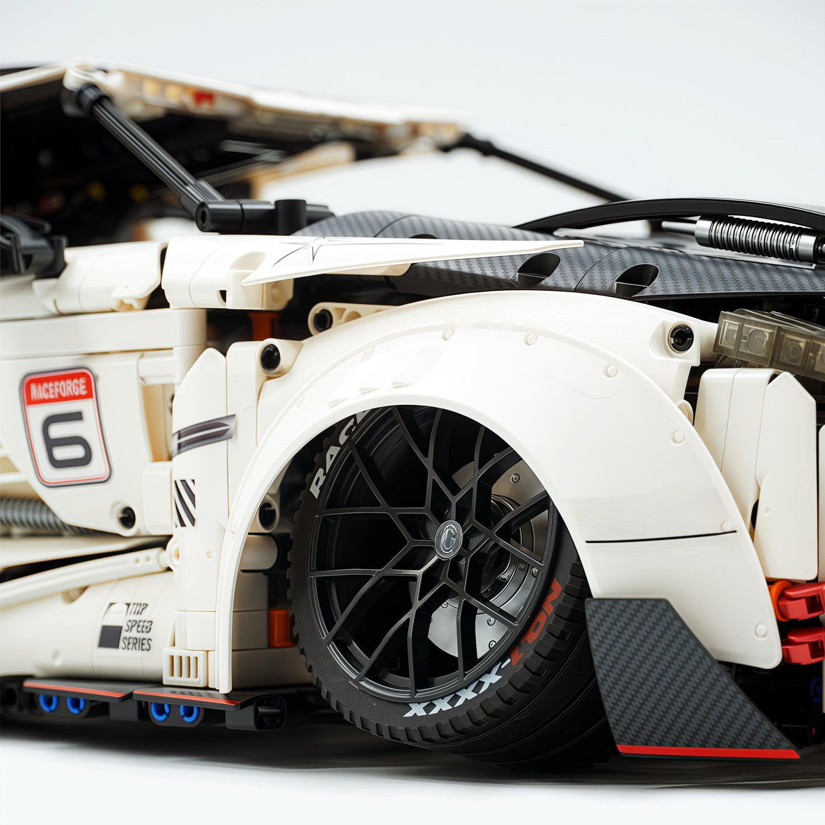 Trilumity Motorized Building Block Set: 1:8 Nissan GT-R R35 Widebody Edition | White Beast | 3939+-Piece