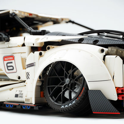 Trilumity Motorized Building Block Set: 1:8 Nissan GT-R R35 Widebody Edition | White Beast | 3939+-Piece