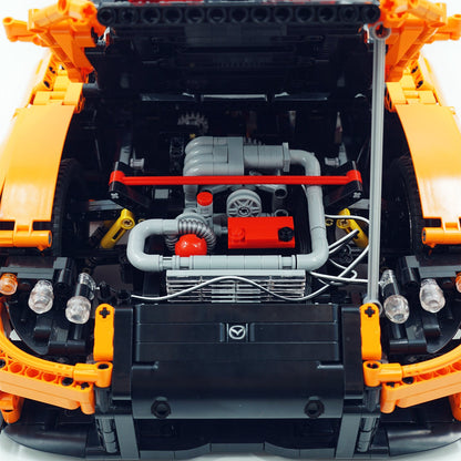 Trilumity Building Block Set: 1: 8 Mazda Rx-7 with Remote Control, Front and Rear Lights, All Printed Exterior Parts Without Stickers (3305-Piece)