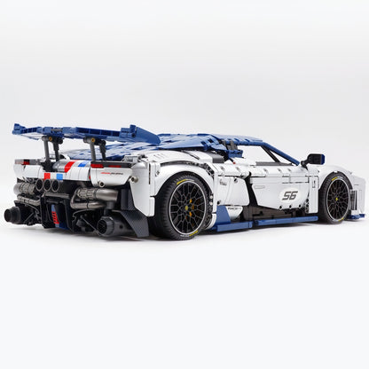 Trilumity Building Block Set: 1:8 The Ultimate 2025 Hybrid Hypercar | Remote Controlled V6 Prancing Horse Hypercar | Silver Limited Edition