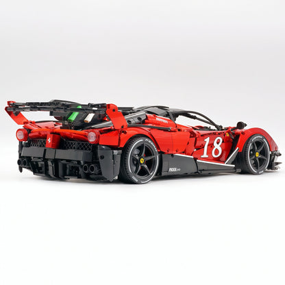 Trilumity Motorized Building Block Set: 1:8 The Ultimate Italian Hybrid Hypercar Evo | Pearl Red Painting Italian Flagship (4058Piece)