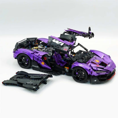 Trilumity Motorized Building Block Set: 1:8 The Ultimate British Woking Hypercar | Pearlescent Purple Custom Edition | Shipped in Original Gift Box