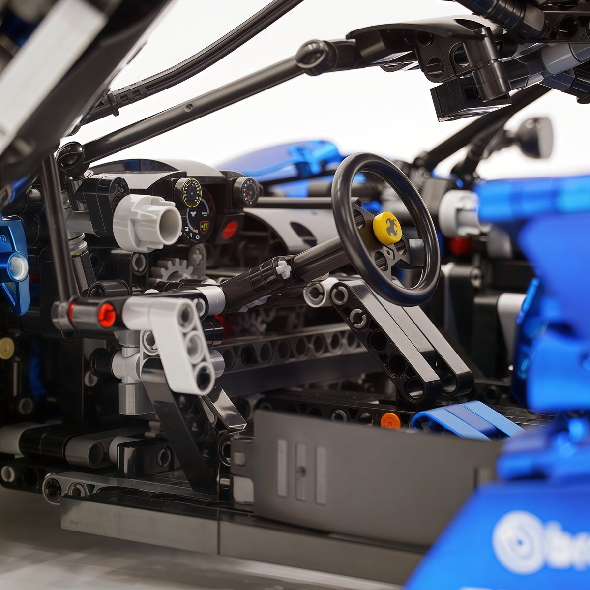 Trilumity Motorized Building Block Set: 1:8 The Ultimate Italian Hybrid Hypercar Evo | Matte Sapphire Blue Custom Edition (4058Piece)