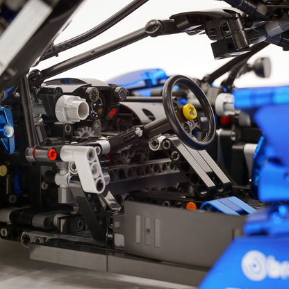Trilumity Motorized Building Block Set: 1:8 The Ultimate Italian Hybrid Hypercar Evo | Matte Sapphire Blue Custom Edition (4058Piece)