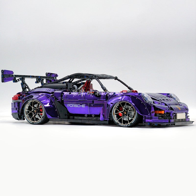 Trilumity Motorized Building Block Set: 1: 8 Porsche Gt2 RS, Limited Mirror Electroplated Edition (3389-Piece)