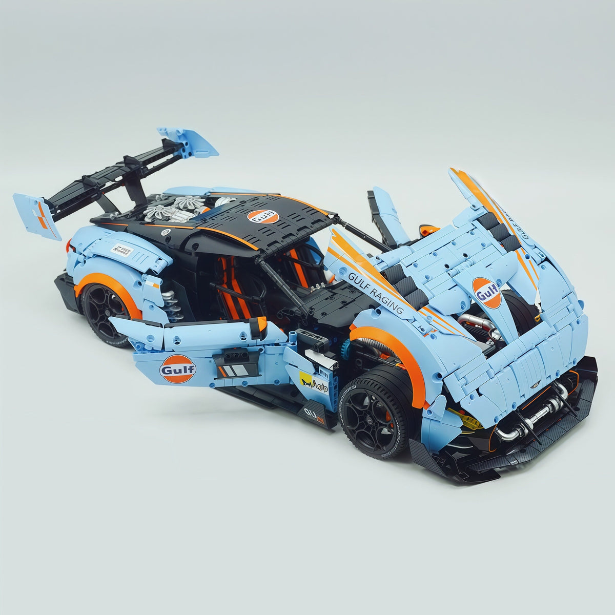Trilumity Building Block Set: 1:8 Aston Martin Vulcan | Gulf Blue Custom Edition | 3794+-Piece