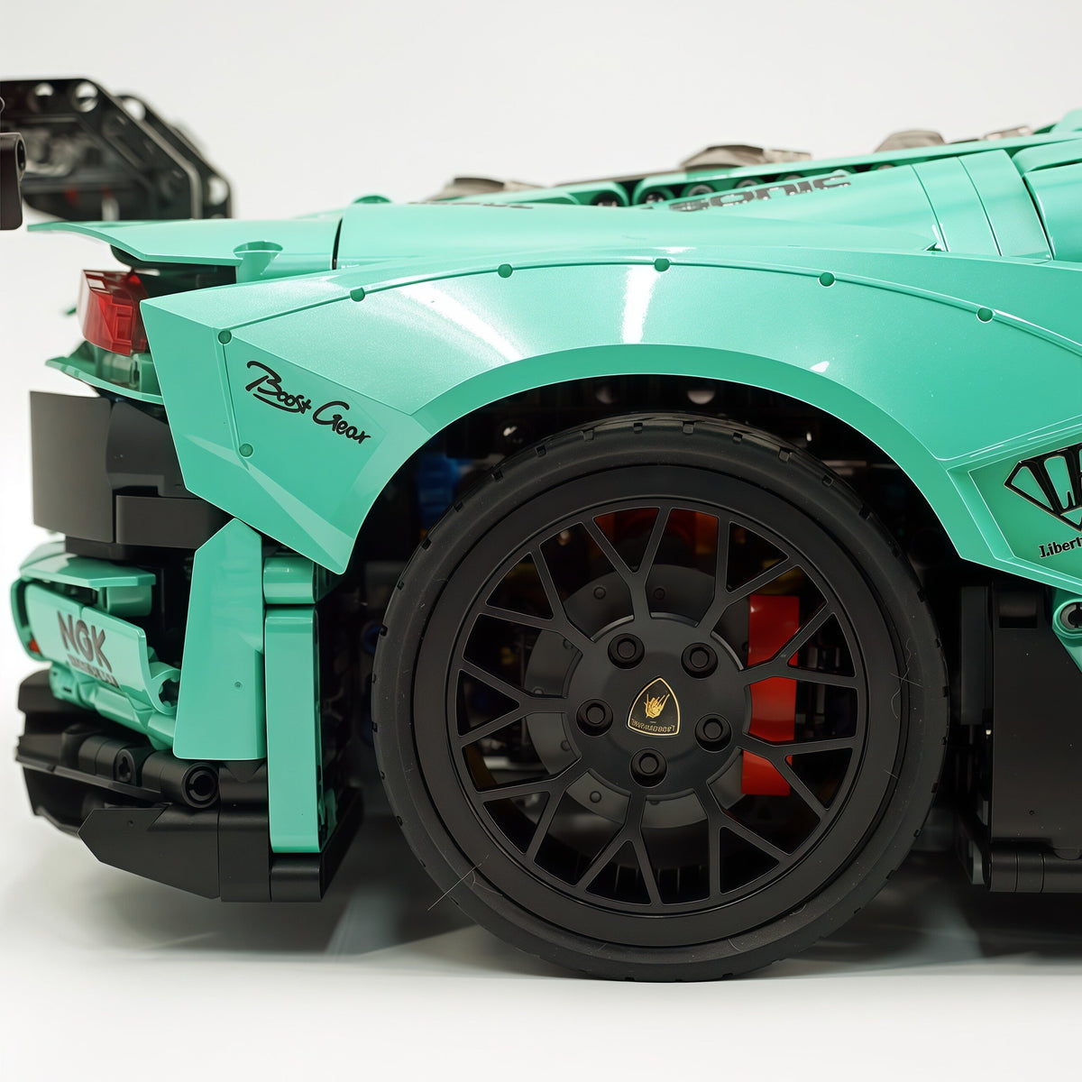 Trilumity Building Block Set: 1:8 Lamborghini Aventador Svj Lbwk | Baked Enamel Mint Green Limited Bull Widebody Supercar (4990+-Piece)