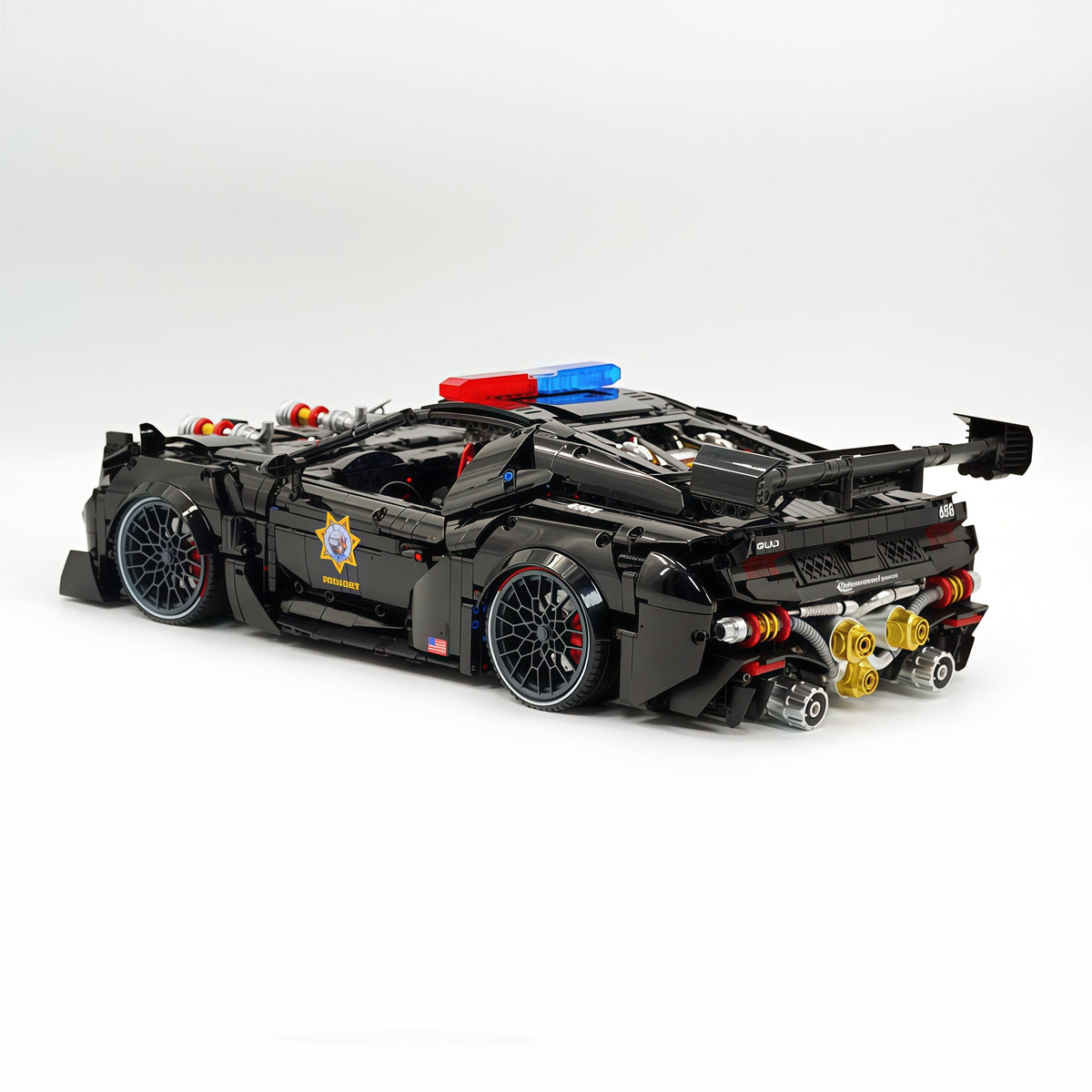 Trilumity Building Block Set: 1:8 American Muscle Police Car Pearlescent Black Limited Edition | The Ultimate RC Collector’s Item (3975-Piece)