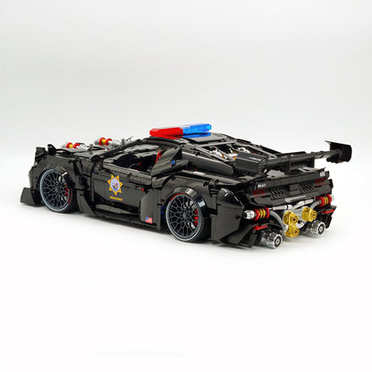 Trilumity Building Block Set: 1:8 American Muscle Police Car Pearlescent Black Limited Edition | The Ultimate RC Collector’s Item (3975-Piece)