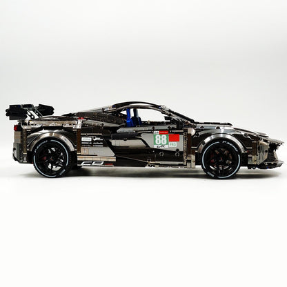 Trilumity Building Block Set: 1: 8 Corvette C8 Supercar Building Sets, Mirror electroplating Customized Edition (3788-Piece)