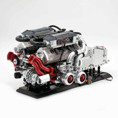 Trilumity Building Block Set: Large W16 Engine | French 16-Cylinder Engine Set (2520-Piece)