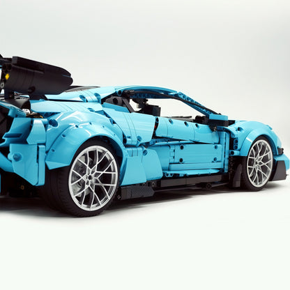 Trilumity Building Block Set: 1:8 Italian Bull | Full-Function RC Sant'Agata Supercar | Uv Sky Blue Custom Edition (3601-Piece)