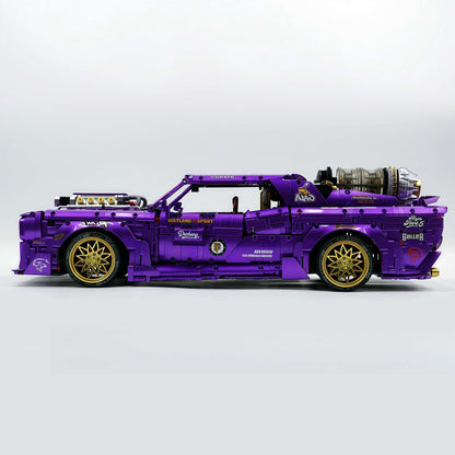 Trilumity Motorized Building Block Set: 1: 8 Dodge Challenger, Pearlescent Purple Paint Customized Version (3751-Piece)