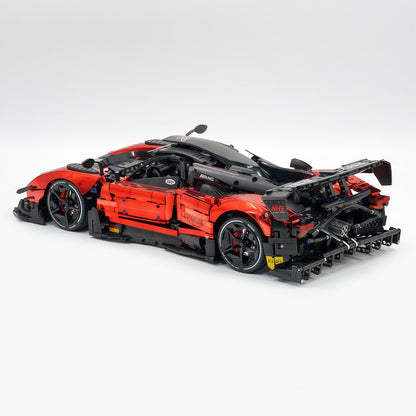 Trilumity Building Block Set: 1:8 Pagani Zonda R | Mirror Blood Red Paint Italian Hypercar (3300+-Piece)