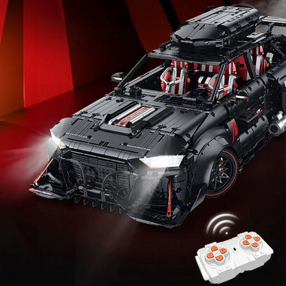 Trilumity Motorized Building Block Set: 1:8 Audi Rs6 Quattro Widebody Wagon | Matte Black Power | 4189+-Piece