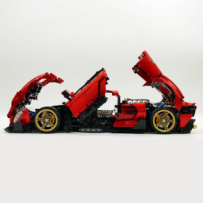 Trilumity Alfa Romeo 33 Stradale Supercar, Pearlescent Red Paint Customized Version Building Block Set, 1:8 Scale, Remote Control, 3,861-Piece