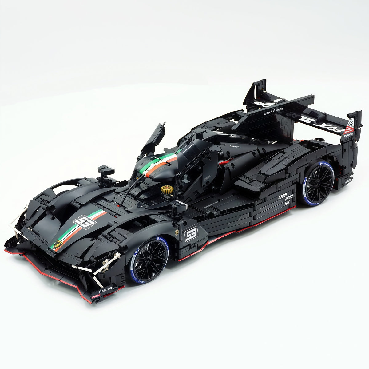 Trilumity Motorized Building Block Set: 1:8 The Ultimate LMDh Hybrid Prototype | Matte Black Custom Edition (3771-Piece)