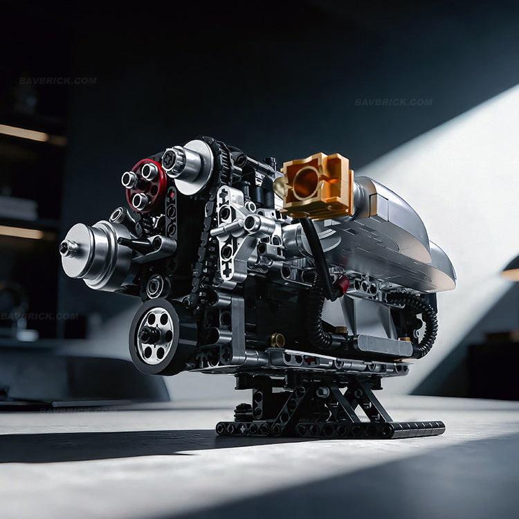 Trilumity Building Block Set: 2Jz-Gte Engine | Single Turbo Japanese Inline 6 Engine(974Piece)
