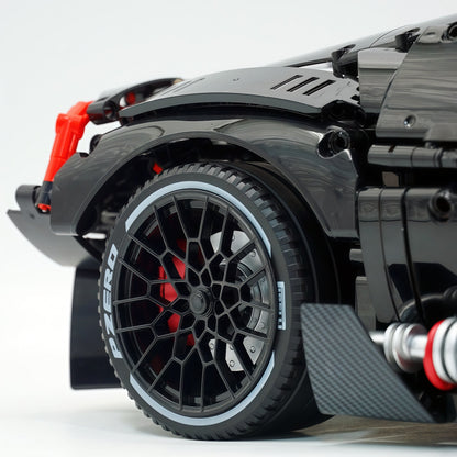 Trilumity Motorized Building Block Set: 1:8 French Hybrid V16 Hypercar | Combination of Bronze and Pearl Black | Ultimate Collector's Item