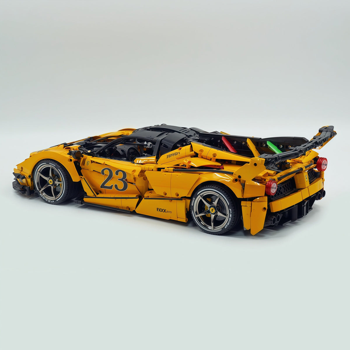 Trilumity Motorized Building Block Set: 1:8 The Ultimate Italian Hybrid Hypercar Evo | Baked Enamel Yellow Paint Italian Flagship (4058+-Piece)