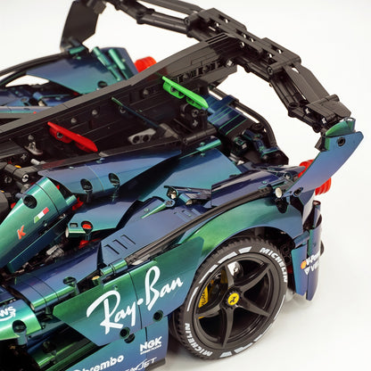 Trilumity Motorized Building Block Set: 1:8 The Ultimate Italian Hybrid Hypercar Evo | Chameleon Metallic Paint Italian Flagship (4058+-Piece)