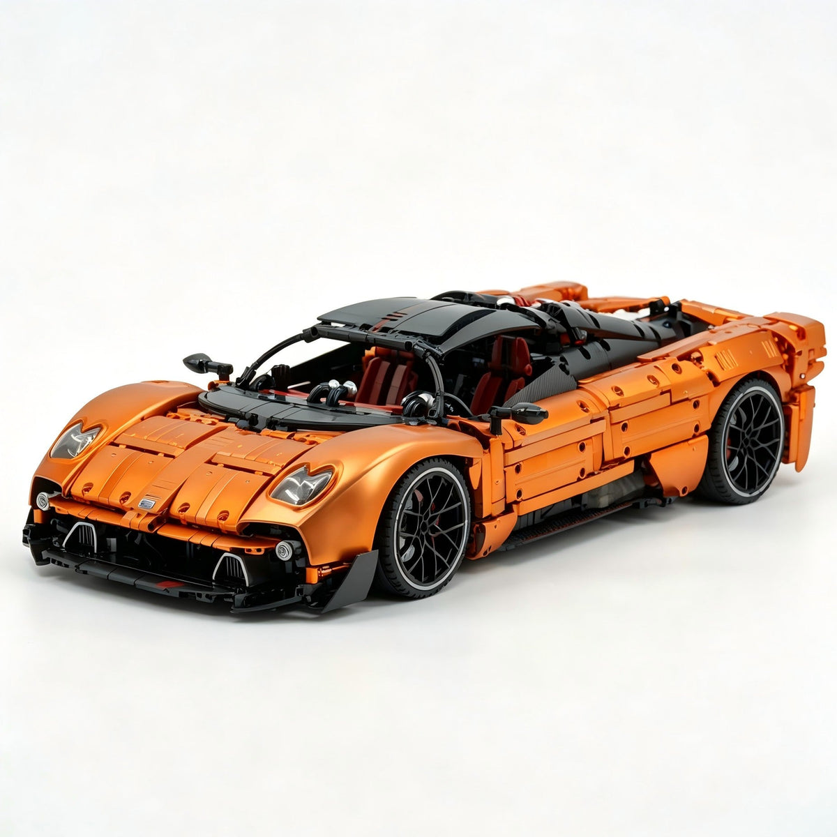 Trilumity Building Block Set: 1:8 The Ultimate Pagani Utopia Supercar | Customized Orange Gold V12 Italian Exotic (3314Piece)