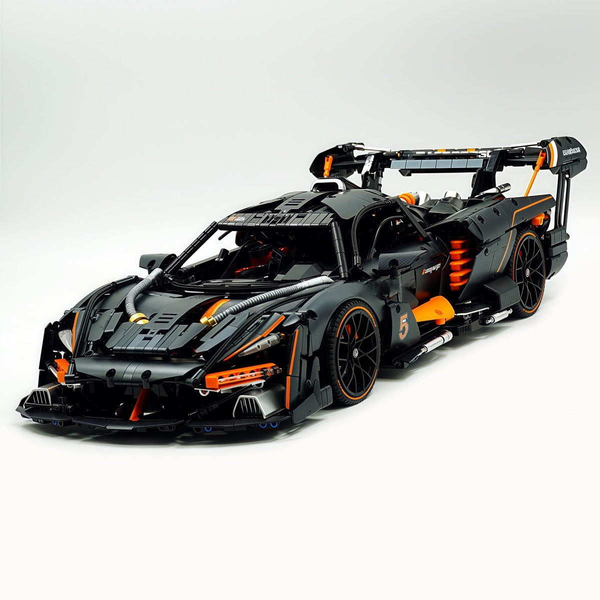 Trilumity Motorized Building Block Set: 1:8 McLaren Senna Black Knight Hypercar Limited Edition (3803-Piece)